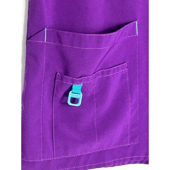 Carhartt Women's Force Cross- Flex V-Neck Scrub Top in Purple - Sz L - Picture 6 of 6